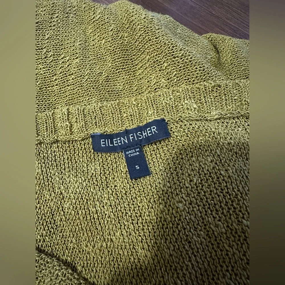 Eileen Fisher Mélange Linen Grain V-Neck Oval Top Size small sweater - Picture 2 of 7